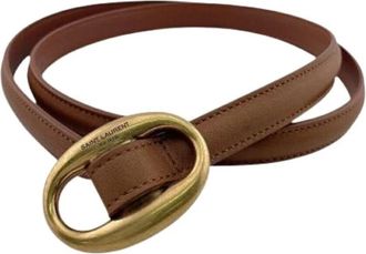 Saint Laurent Pre-owned Standard riem - Dames - Vintage Accessoires - Bruin - ONE Size - Leer - Vintage