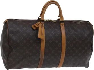 Louis Vuitton Tweedehands Canvas Louis Vuitton tassen - Dames - Vintage Weekendtas - Bruin - ONE Size - Leer - Vintage