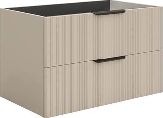 Vente-Unique Mueble bajo lavabo suspendido estriado - Color beige - 80 cm - DALIKO