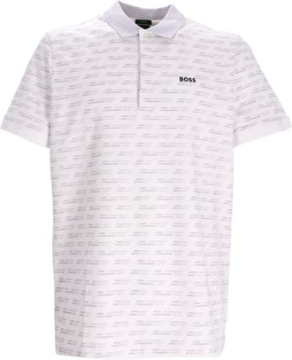 BOSS Polo in cotone con ricamo logo - Bianco