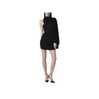 Andamane Vestido Mini de Un Hombro Fruncido - Dresses - Mujer - Negro - S