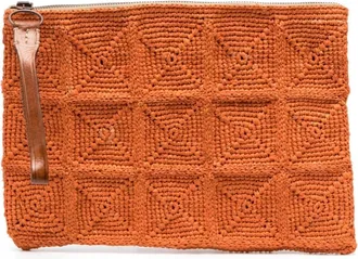 Ibeliv Tanala woven clutch - women - Raffia - One Size - Orange