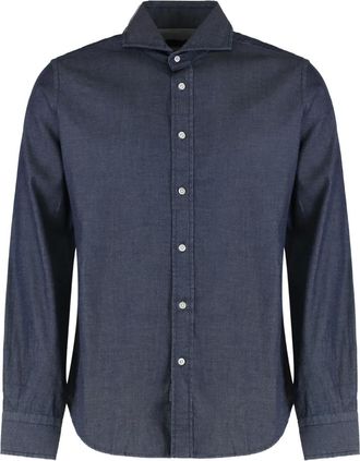 Moorer Camicia con bottoni - Blu