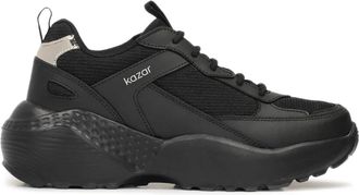 Kazar Leren sneakers met dikke zool - Dames - Sneakers - Zwart - 36 EU - Leer - Schoenen