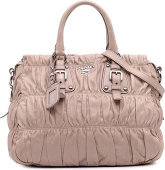 Prada Pre-owned Tote Bags, female, Brown, Size: ONE SIZE Pre-owned Leather Satchel Bag