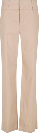 Federica Tosi Camel Double-Dyed Double-Waistband Cotton-Blend Formal Pants