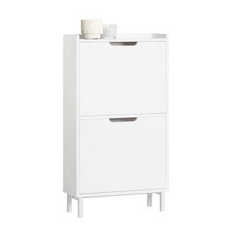 SoBuy Zapatero Estrecho Con 2 Solapas Organizador Para Zapatos De Entrada 50 X 19 X 91 Cm Blanco Fsr151-w Sobuy Es
