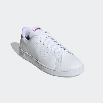 adidas Sneaker ADIDAS SPORTSWEAR ADVANTAGE, Herren, Gr. 40, weiss (cloud wei&szlig;, cloud wei&szlig;, better scarlet), Synthetik, Schuhe Sneaker, Design auf den Spuren 