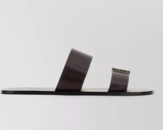 Saint Laurent leather babylone flat sandals double strap