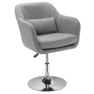 HOMCOM Sill&oacute;n Para Sal&oacute;n Giratorio 360&deg; Silla De Oficina En Forma Cercada Con Altura Ajustable Reposabrazos Coj&iacute;n Lumbar Oficina Comedor 60x60x79-91 Cm