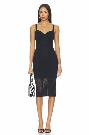 L'agence Michelle Bra Cup Pointelle Dress In Black