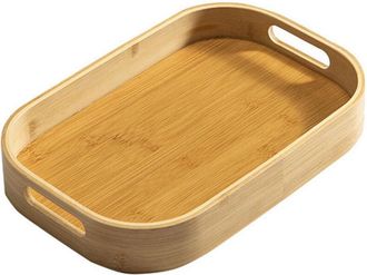 OEM Plateau De Service - Bambou Massif - Rectangulaire Coins Arrondis - 33 X 23 X 5 Cm - Usage Interieur - 1 Piece