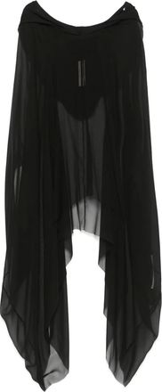 Rick Owens Caftano con cappuccio - Nero