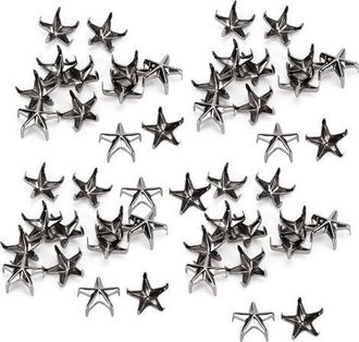 OEM 200 Clavos De Garra De 5 Puntas Con Forma De Estrella, 10 Mm, Negros, Para Decoraci&oacute;n De Bolsos Y Sombreros
