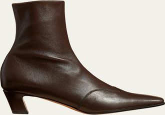 Khaite Nevada Stretch Leather Ankle Booties