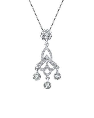 Genevive Silver Cz Classic Pendant