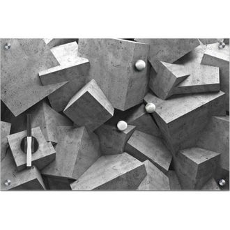 ZELLER Pizarra Magn&eacute;tica De Vidrio Gris 60 X 40 Cm