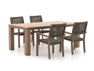 Rough Country Rustic Furniture ROUGH-Batang Rope/ROUGH-X 200cm dining tuinset 5-delig stapelbaar