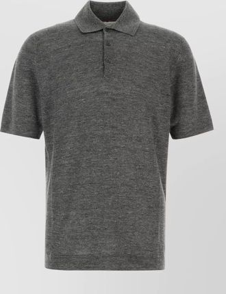 Brunello Cucinelli linen blend polo shirt short sleeves