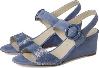 SAS Carine Quarter Strap Wedge Sandals Womens Wedge Shoes Sky/Silver Blue : 10.5 M - Medium (B), Leather