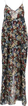 Khaite Maxi Silk Dress With Wide Neckline