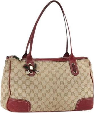 Gucci Pre-owned Handbags, female, Beige, Size: ONE SIZE Pre-owned Vintage GG Canvas Tote Bag
