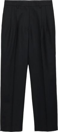 Prada pleated-front wool trousers - women - Wool - 40 - Black