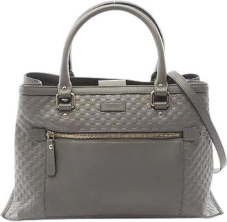 Gucci Pre-owned Micro Guccissima Leder 2way Handtas - Dames - Vintage Handtas - Grijs - ONE Size - Leer - Vintage