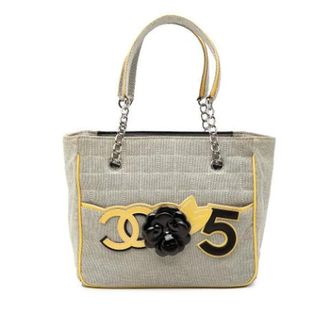Chanel Pre-owned Tote Bags, female, Gray, Size: ONE SIZE Pre-owned Vintage Canvas Tote