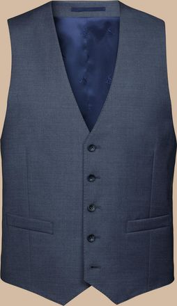 CHARLES TYRWHITT Italian Suit Waistcoat - Heather Blue Size w38 by Charles Tyrwhitt