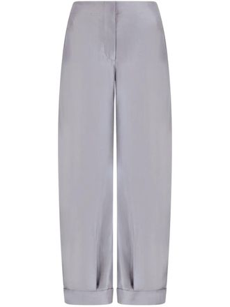 Giorgio Armani wide-leg trousers - women - Silk - 44 - Grey