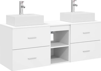 vidaXL Juego De Muebles De Ba&ntilde;o 3 Uds. Blanco 49,5 X 41 X 62,5 Cm Vidaxl