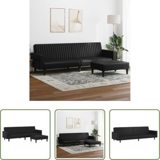 vidaXL Divano in similpelle - Set di Divani 2 pz Nero in Similpelle