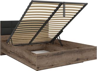 Petits Meubles Cama canap&eacute; 160x200 somier incluido estratificado marr&oacute;n