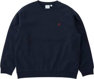 Gramicci One Point Crew Sweatshirt - Heren - Sweatshirts - Blauw - S - Katoen - Hoodies & sweatvesten