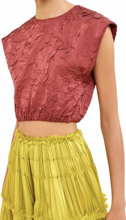 Ulla Johnson Gisella Satin Crop Top In Fig