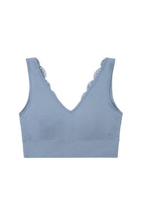 BraBar/Boutique Soft V Lace Reversible Bralette in Faded Denim at Nordstrom, Size Medium