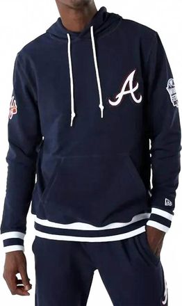 New Era Atlanta Braves Mlb Logo Select Hoodie In Navy