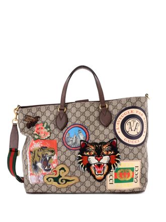 Gucci Courrier Convertible Soft Open GG Coated Canvas with Applique Large tote bag - Bruin