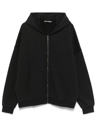 Palm Angels curved-logo hoodie - Black