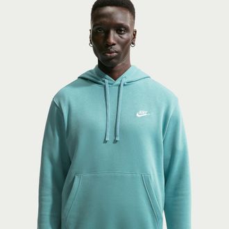 Nike Mens Nike Sportswear Club Fleece Pullover Hoodie in Blue | BV2654-465