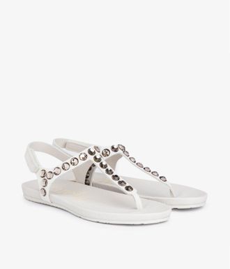 Pedro Garcia White crystal studded thong sandal | Judith | Essentials collection | PEDRO GARCIA
