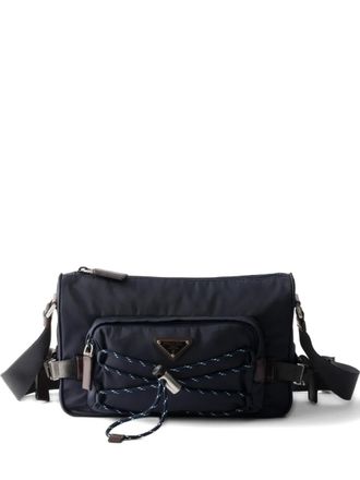 Prada zip leather shoulder bag - Blue