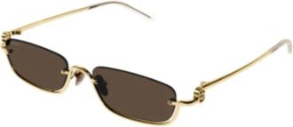 Gucci Sunglasses, unisex, Yellow, Size: 55 MM Rectangular Frame Sunglasses
