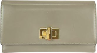 Fendi Beige Leather Long Wallet (Bi-Fold) (Pre-Owned)