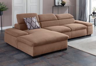 HOME AFFAIRE Ecksofa »Alberto L-Form« mit Kopfteilverstellung, wahlweise mit Bettfunktion