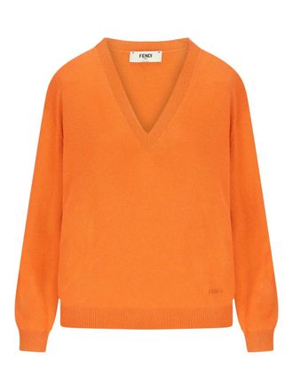 Fendi deep flared sleeve jumper - Orange