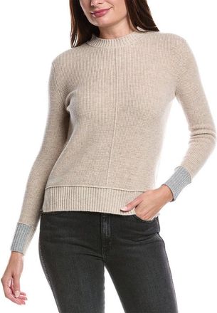 Forté Cashmere Contrast Trim Thermal Cashmere Sweater