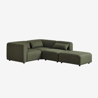 Sklum Sklum - Sof&aacute; Modular Rinconera De 3 Piezas Con Puff Fogler