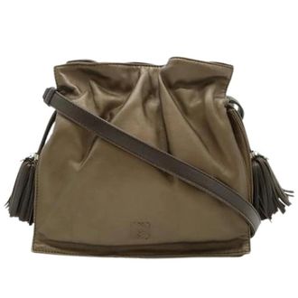 Loewe Pre-owned Flamenco 22 2way Shoulder Bag - Dames - Pre-owned - Bruin - Maat: ONE Size Lame
